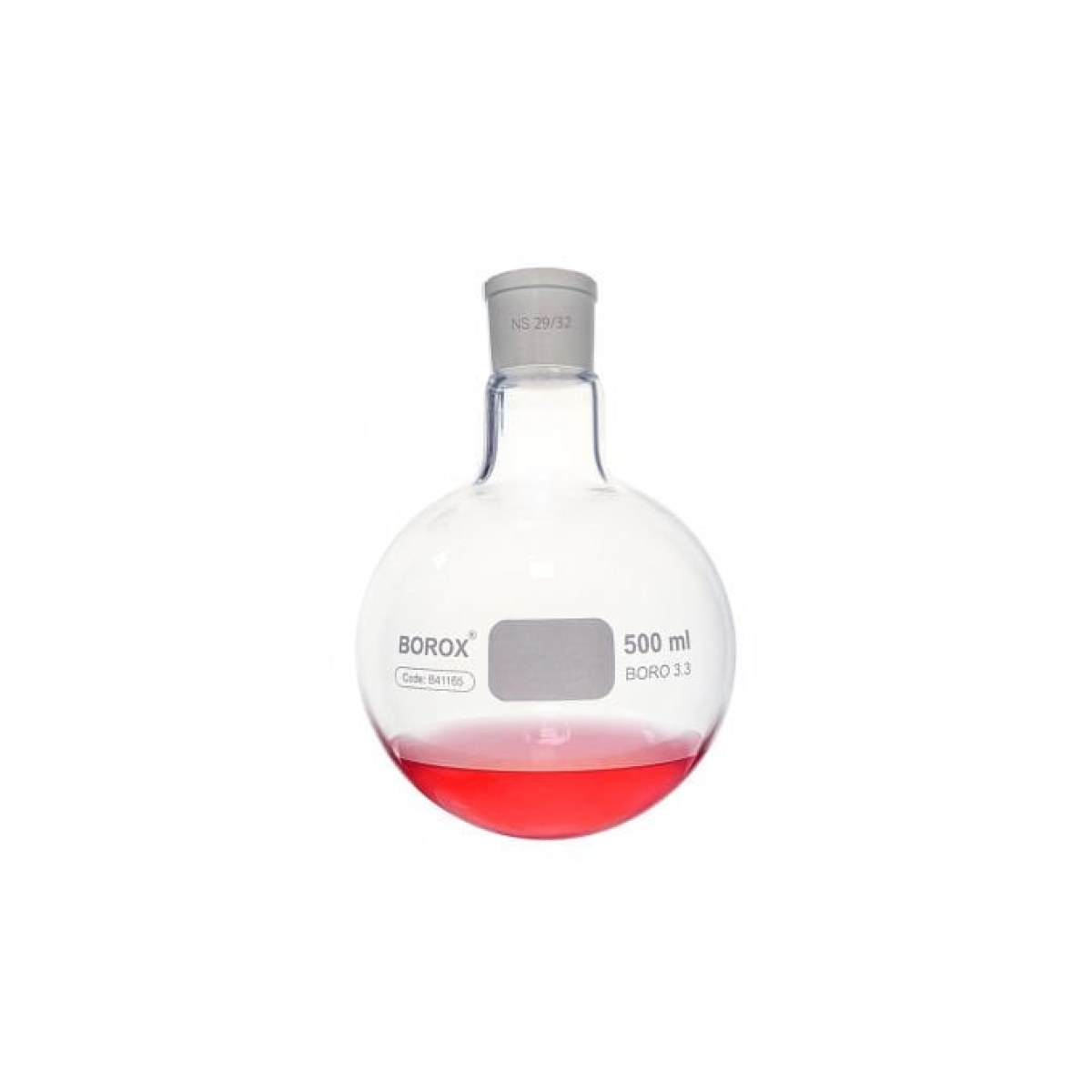 Borox Cam Balon 500 ml - Dibi Yuvarlak - Norm Şilifli 29/32 - Kaynatma Balonu