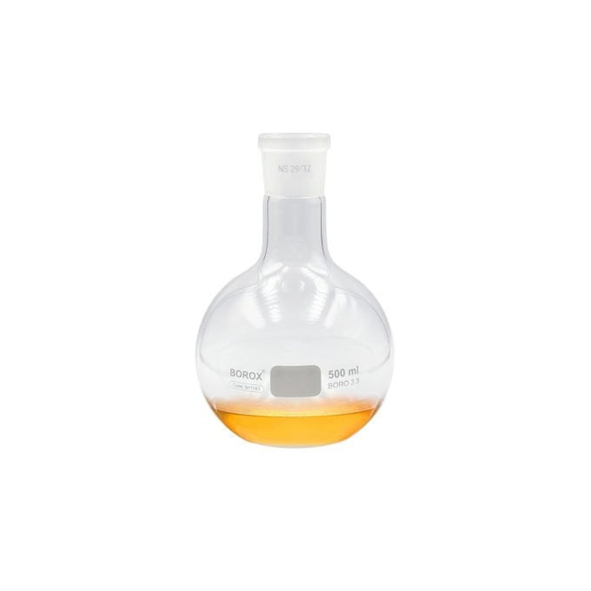 Borox Cam Balon 500 ml - Dibi Düz - Norm Şilifli 29/32 - Uzun Boyunlu
