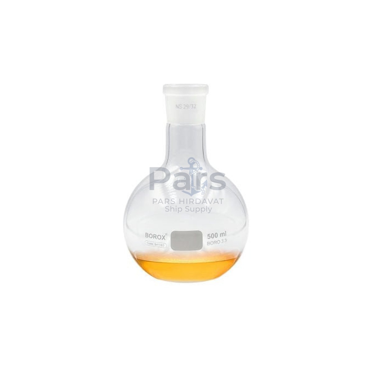 Borox Cam Balon 500 ml - Dibi Düz - Norm Şilifli 29/32 - Uzun Boyunlu