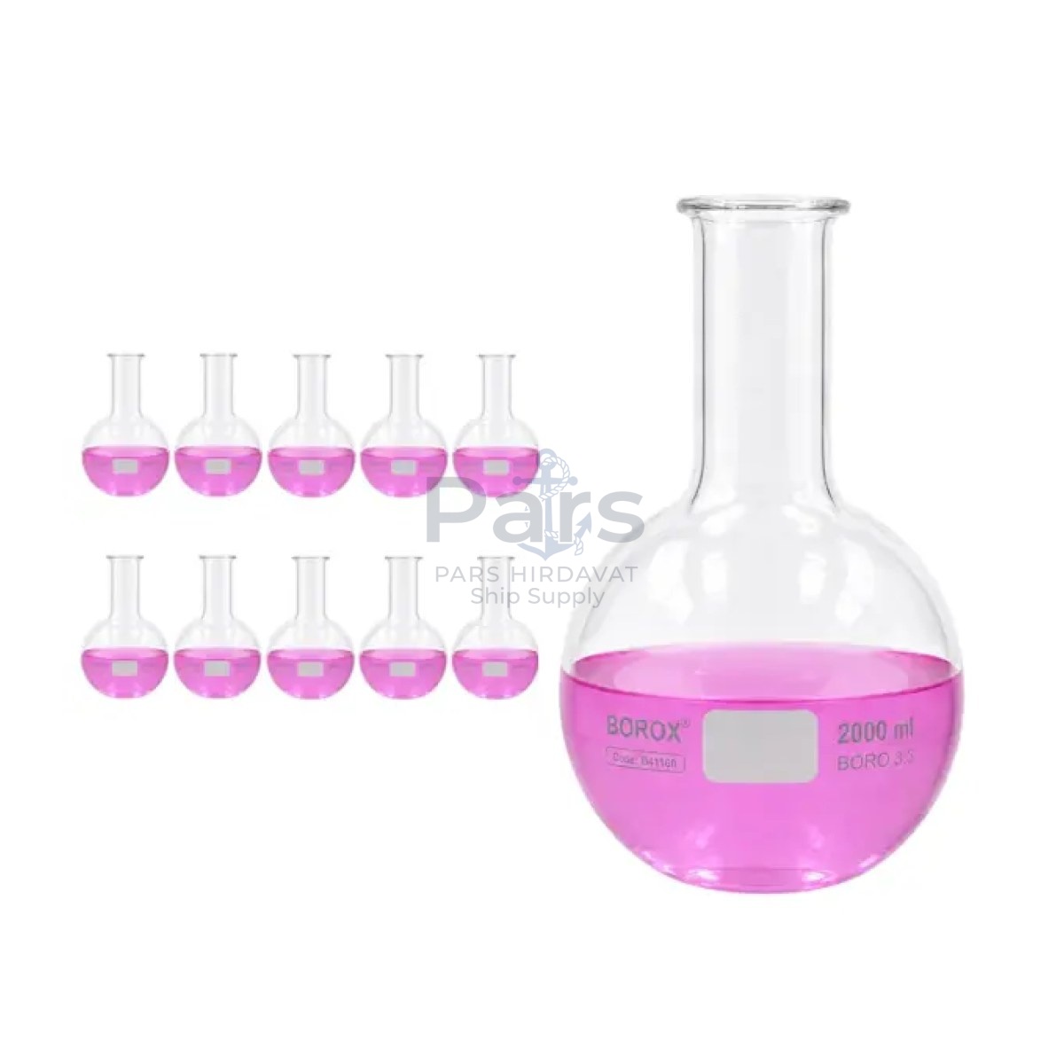 Borox Cam Balon 2000 ml - Dibi Yuvarlak - Kaynatma Balonu - 10 pcs Toptan