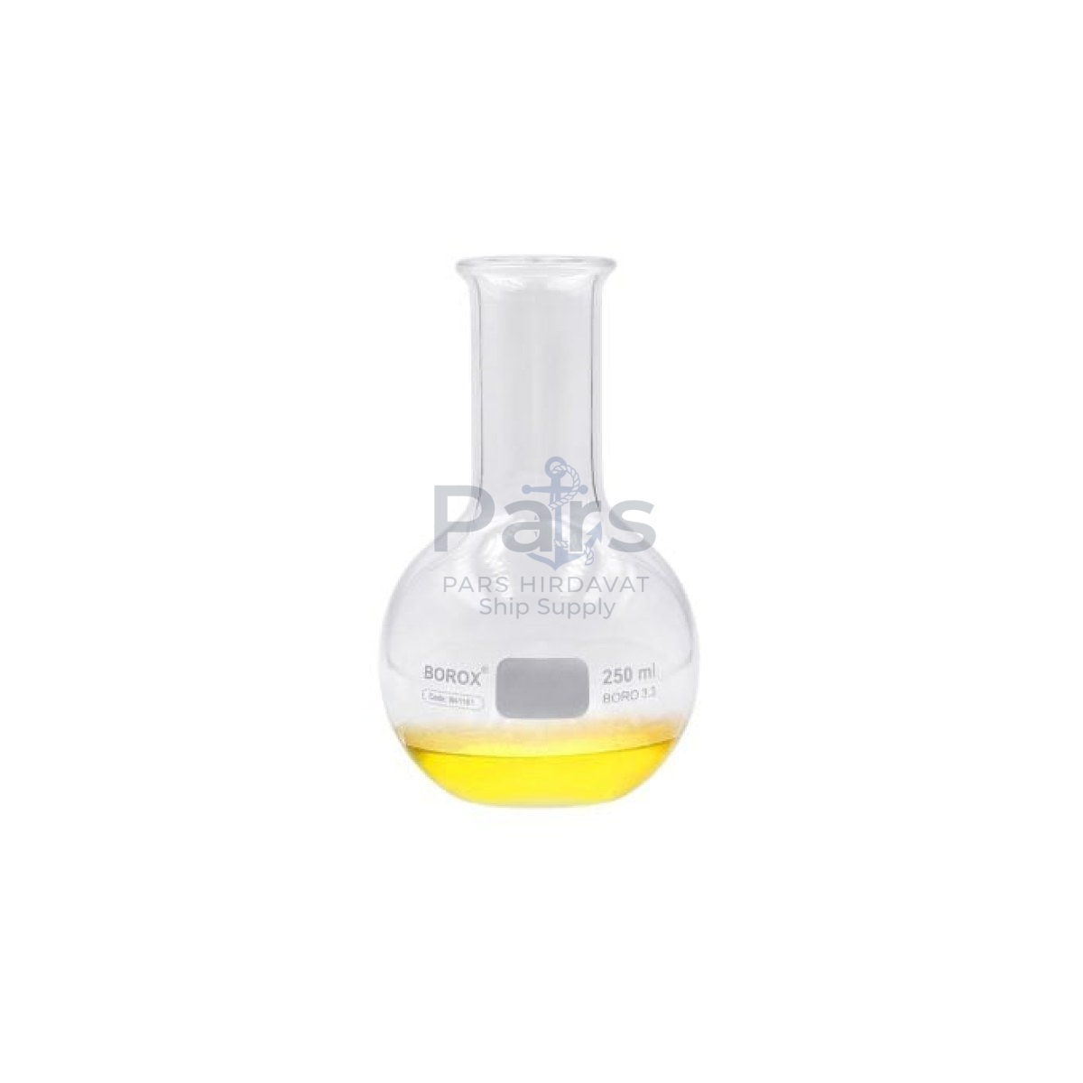 Borox Cam Balon 250 ml - Dibi Düz - Şilifsiz Deney Balonu