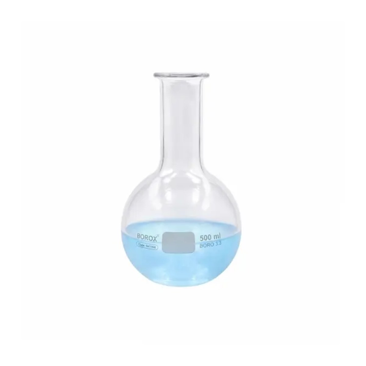 Borox Cam Balon 500 ml - Dibi Yuvarlak - Şilifsiz Deney Balonu