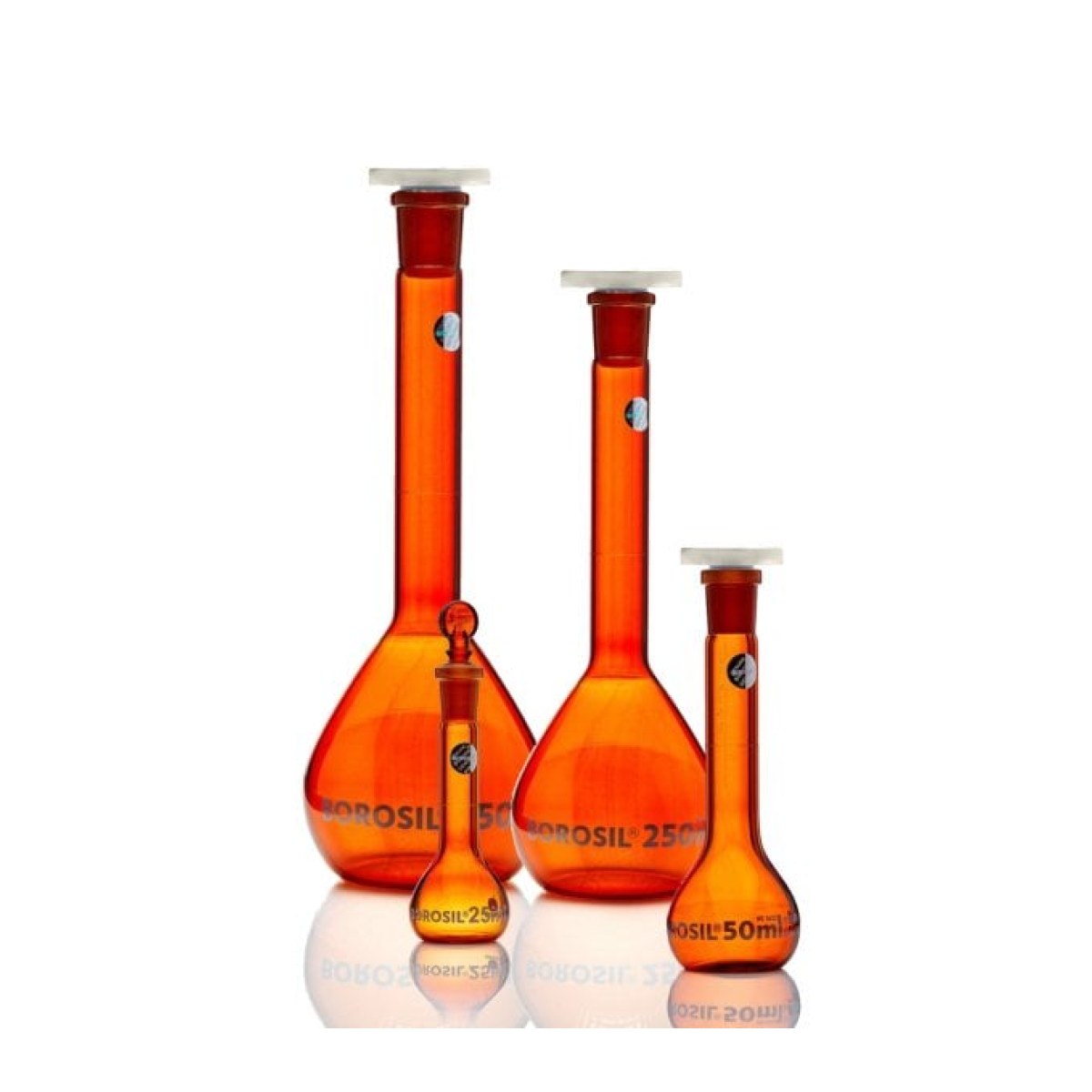 Borosil Cam Balon Joje 1000ml Amber - Plastik Tıpalı Class A