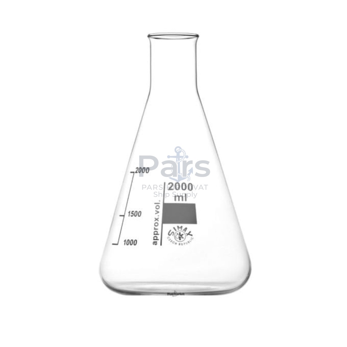 Simax Cam Erlen 2000 ml - Erlenmeyer Flask Dar Boyunlu