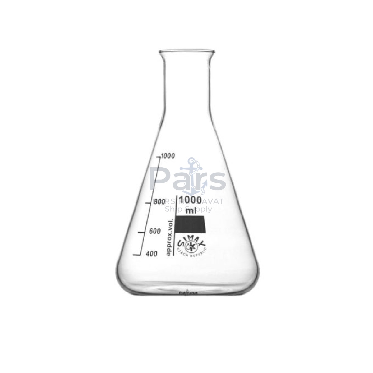 Simax Cam Erlen 1000 ml - Erlenmeyer Flask Dar Boyunlu