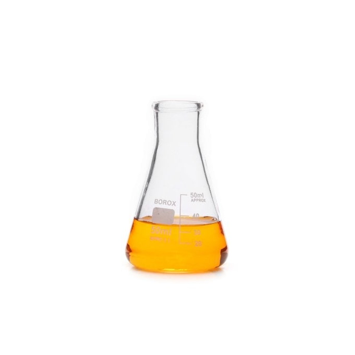 Borox Cam Erlen 50 ml - Dereceli Erlenmeyer Flask Dar Boyun