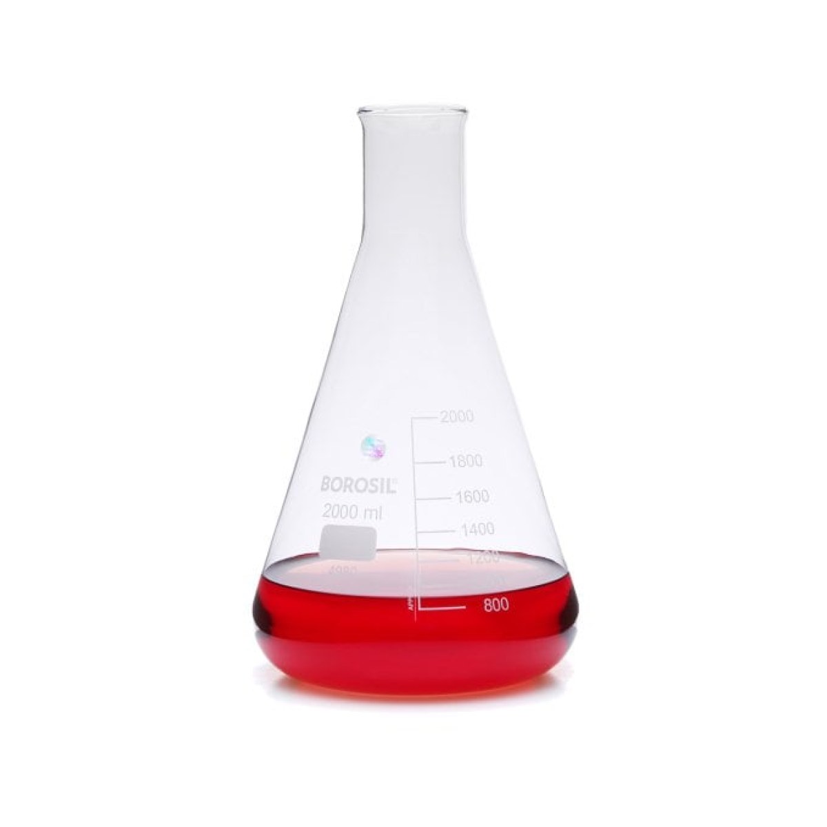 Borosil Cam Erlen 2000 ml - Erlenmeyer Flask Dar Boyunlu