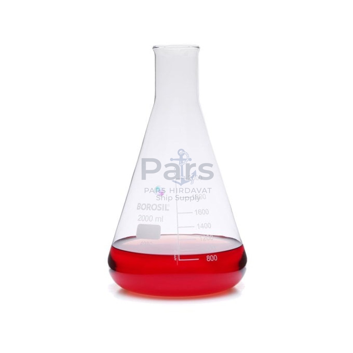 Borosil Cam Erlen 2000 ml - Erlenmeyer Flask Dar Boyunlu
