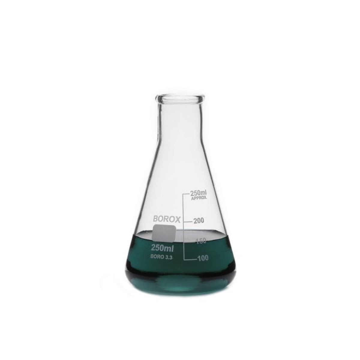 Borox Cam Erlen 250 ml - Dereceli Erlenmeyer Flask Dar Boyun