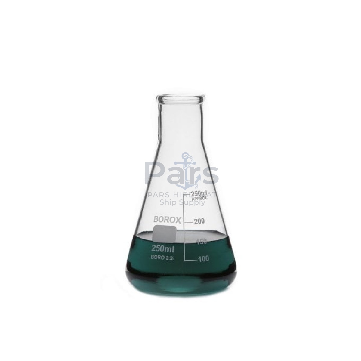 Borox Cam Erlen 250 ml - Dereceli Erlenmeyer Flask Dar Boyun