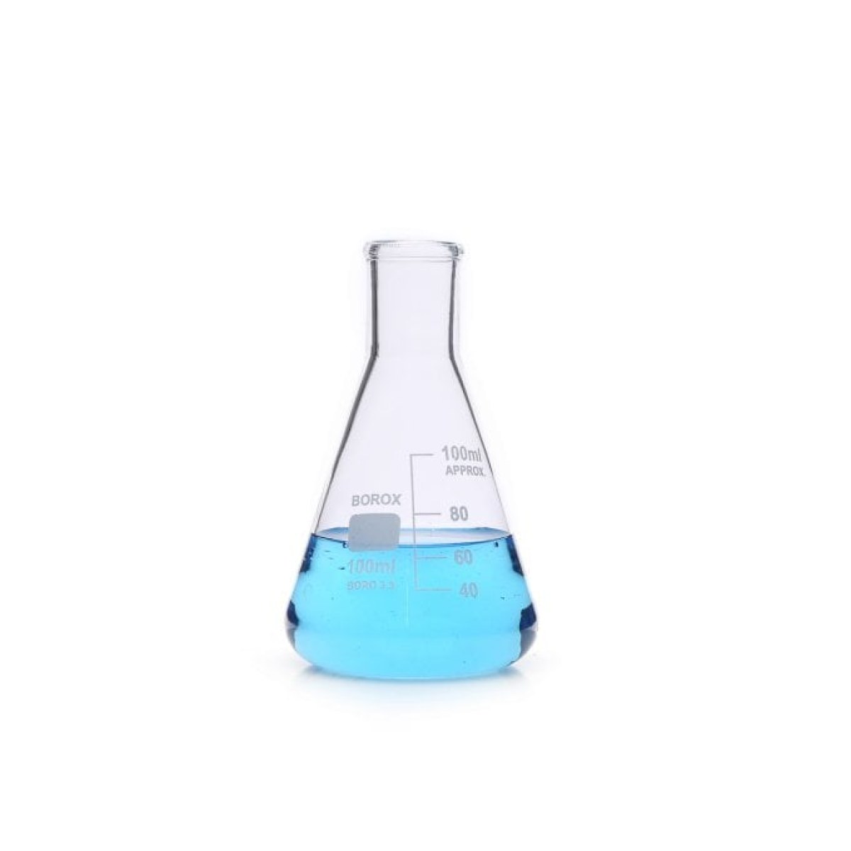 Borox Cam Erlen 100 ml - Dereceli Erlenmeyer Flask Dar Boyun