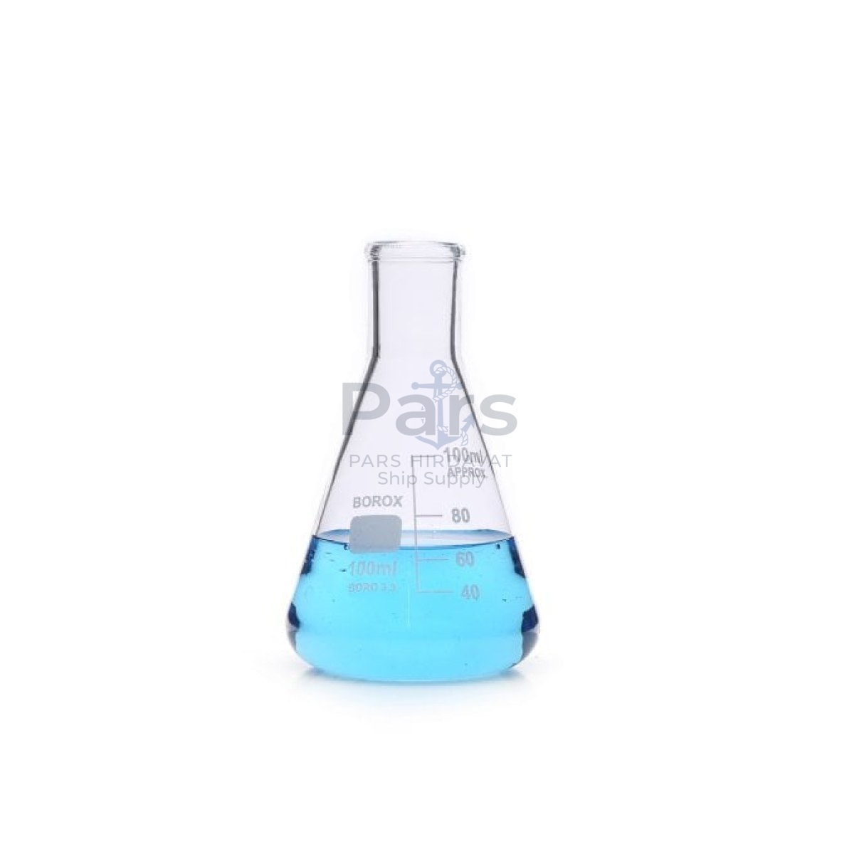 Borox Cam Erlen 100 ml - Dereceli Erlenmeyer Flask Dar Boyun