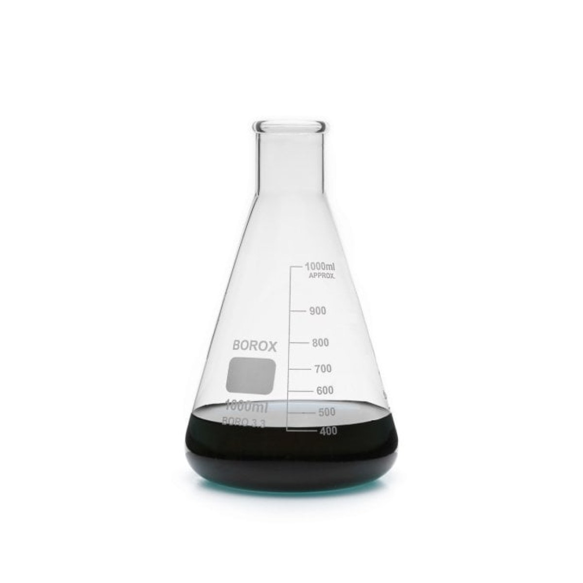 Borox Cam Erlen 1000ml - Dereceli Erlenmeyer Flask Dar Boyun