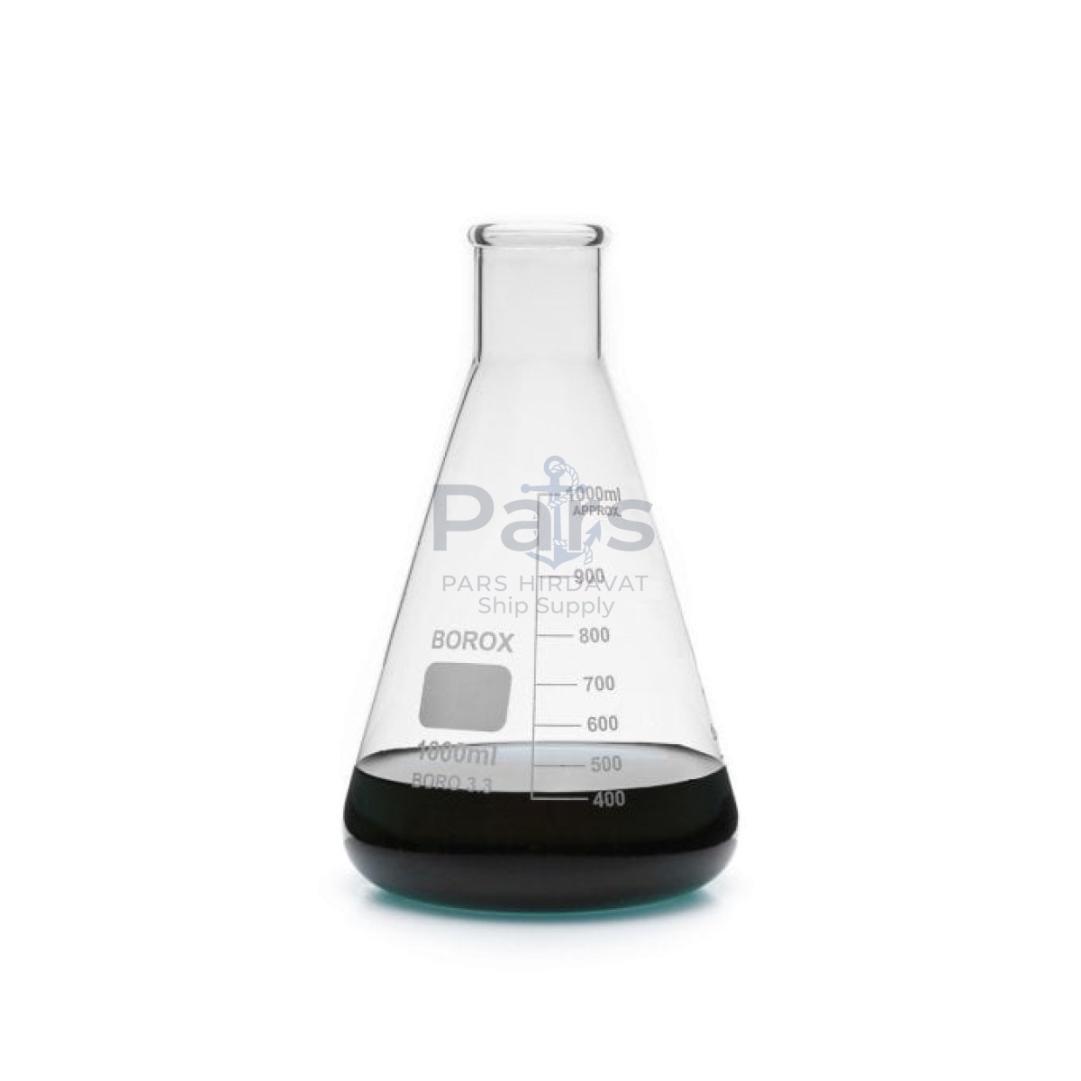 Borox Cam Erlen 1000ml - Dereceli Erlenmeyer Flask Dar Boyun