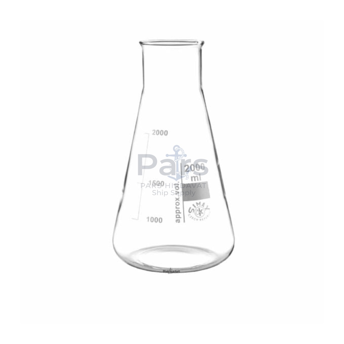 Simax Cam Erlen 2000 ml - Erlenmeyer Flask Geniş Boyunlu