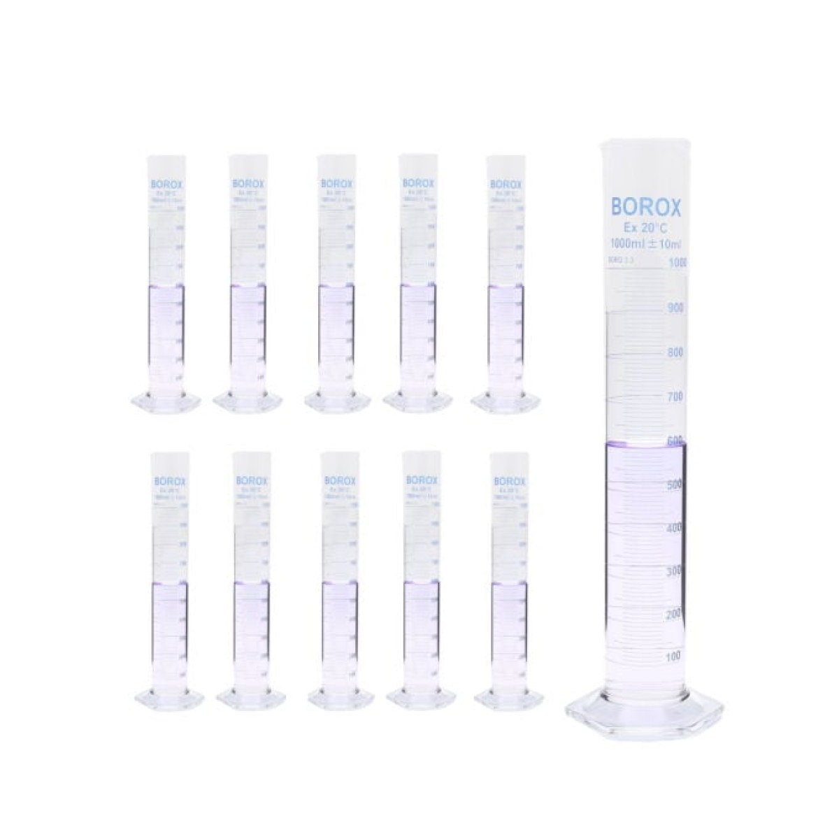 Borox Cam Mezür 1000ml - Dereceli Silindir Blue Skala 10pcs Toptan