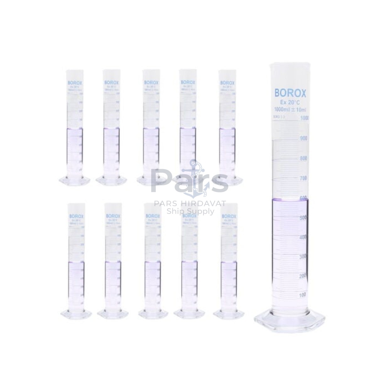 Borox Cam Mezür 1000ml - Dereceli Silindir Blue Skala 10pcs Toptan