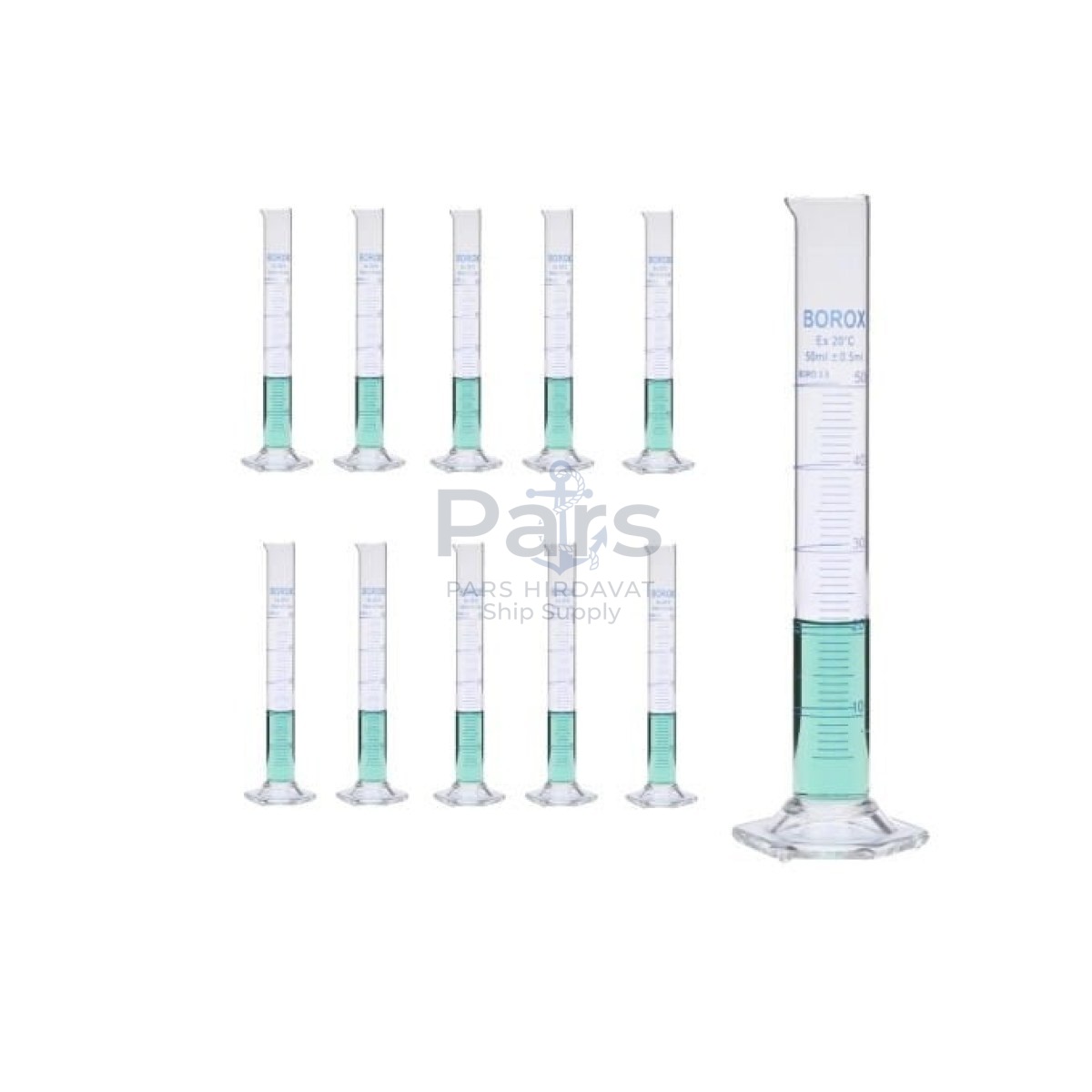 Borox Cam Mezür 50ml - Dereceli Silindir Blue Skala - 10pcs Toptan