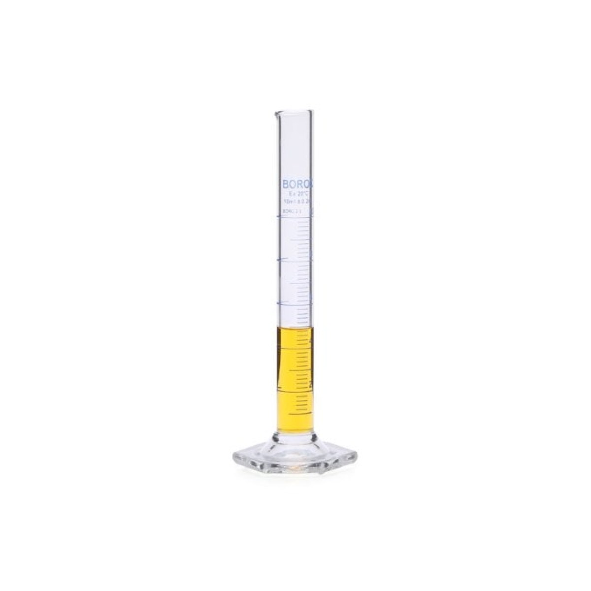 Borox Cam Mezür 10 ml Uzun - Dereceli Silindir Blue Skala