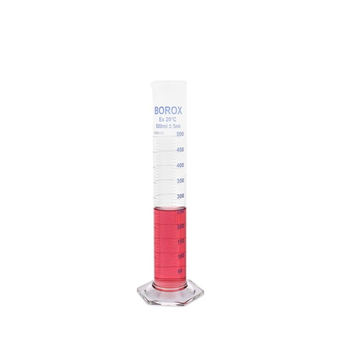 Borox Cam Mezür 500 ml Uzun - Dereceli Silindir Blue Skala