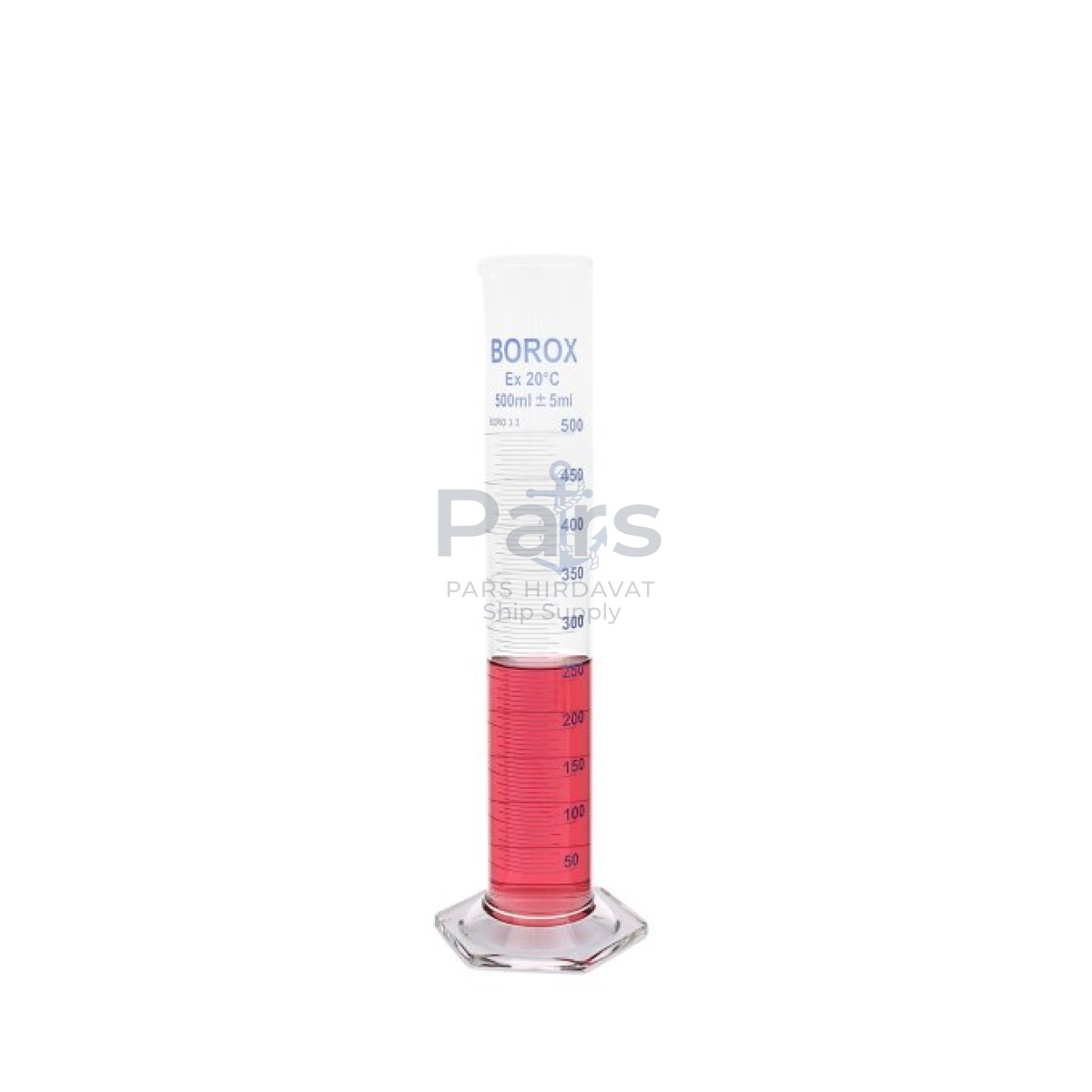 Borox Cam Mezür 500 ml Uzun - Dereceli Silindir Blue Skala