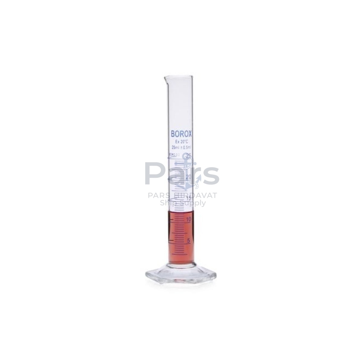 Borox Cam Mezür 25 ml Uzun - Dereceli Silindir Blue Skala
