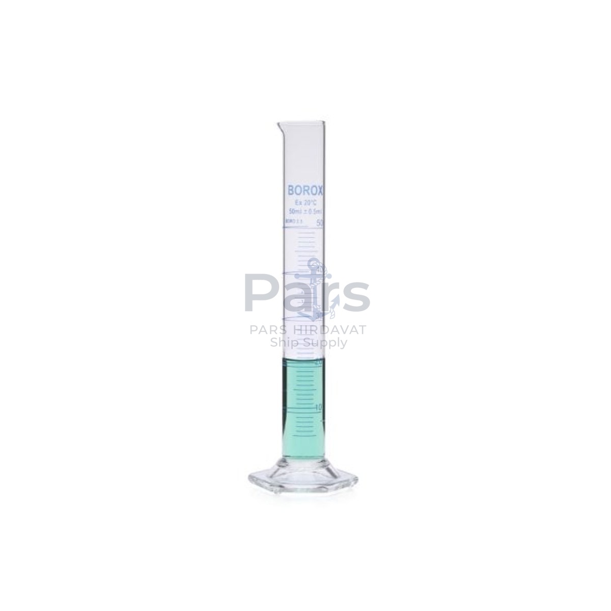 Borox Cam Mezür 50 ml Uzun - Dereceli Silindir Blue Skala