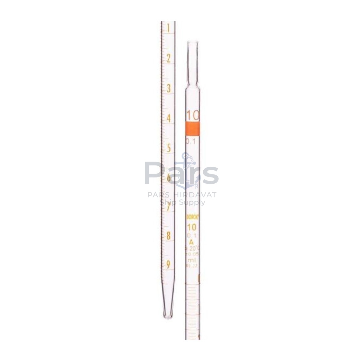 Borox Cam Dereceli Pipet 20 ml - Serolojik Pipet - Class A Sertifikalı - 10 pcs/Paket