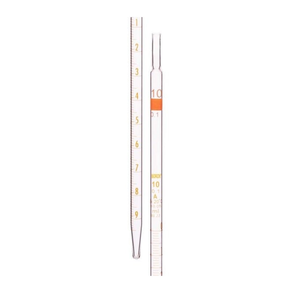 Borox Cam Dereceli Pipet 0,1 ml - Serolojik Pipet - Class A Sertifikalı - 10 Adet/Paket
