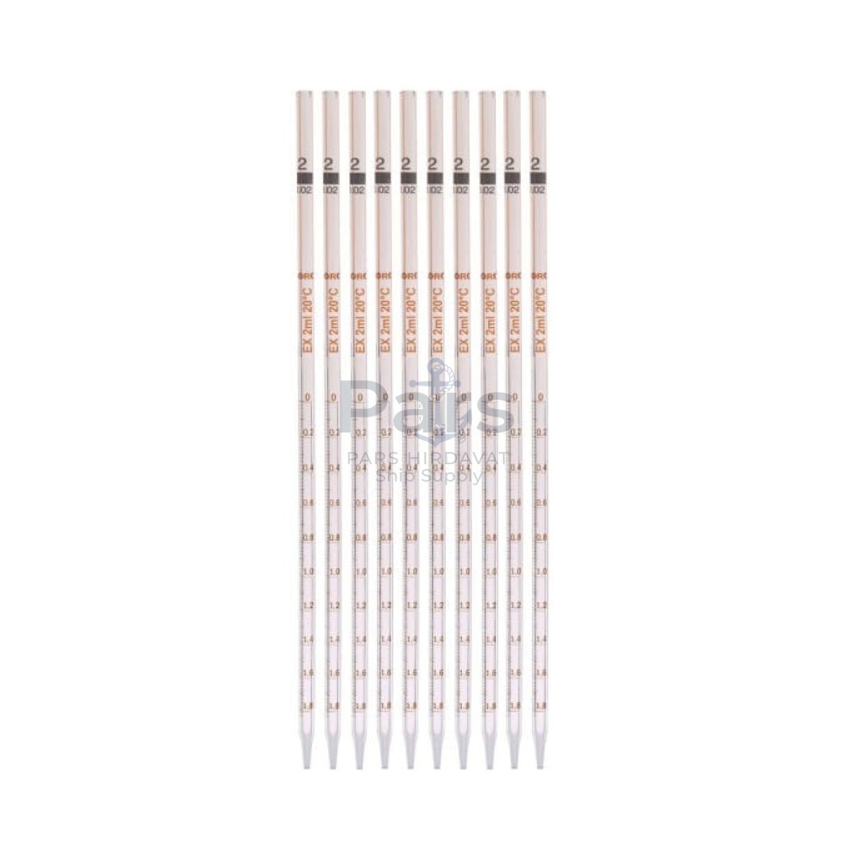 Borox Cam Dereceli Pipet 2 ml - Serolojik Pipet - 10 pcs