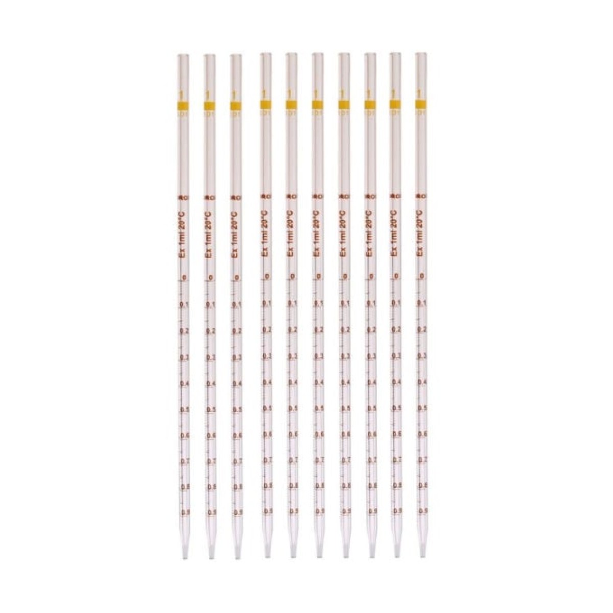 Borox Cam Dereceli Pipet 1 ml - Serolojik Pipet - 10 pcs