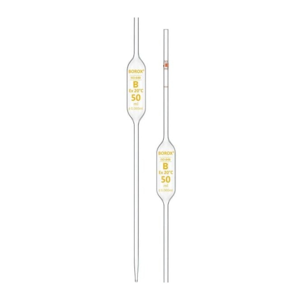 Borox Cam Bullu Pipet 25 ml - Volumetrik Pipet - Class B - 5 pcs/Paket