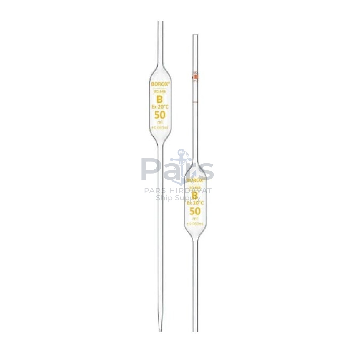 Borox Cam Bullu Pipet 25 ml - Volumetrik Pipet - Class B - 5 pcs/Paket
