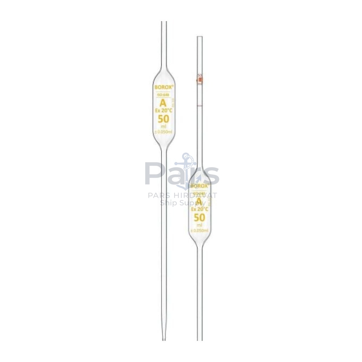 Borox Cam Bullu Pipet 25 ml - Volumetrik Pipet - Class A Sertifikalı - 5 pcs/Paket