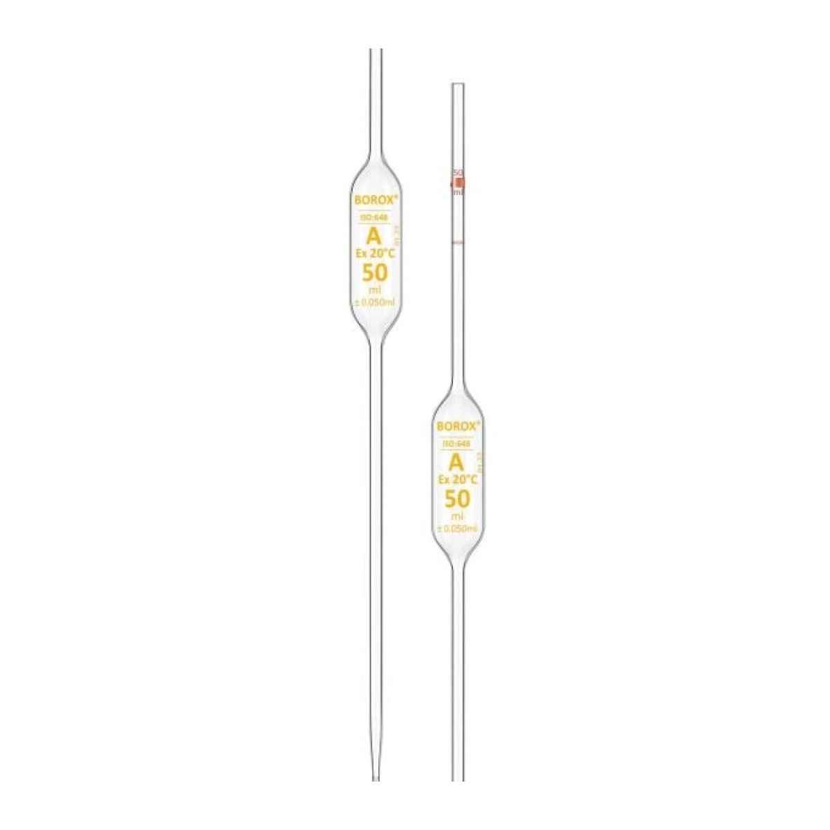 Borox Cam Bullu Pipet 2 ml - Volumetrik Pipet - Class A Sertifikalı - 5 pcs/Paket