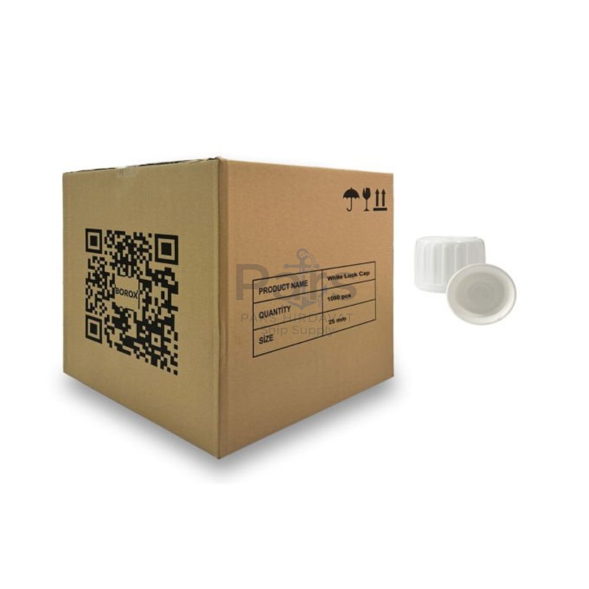 Borox 25pp White Kilitli Kapak - PE Gasketlı - 25mm Ağızlı Şişeler İçin Uygundur - 1000 pcs Toptan
