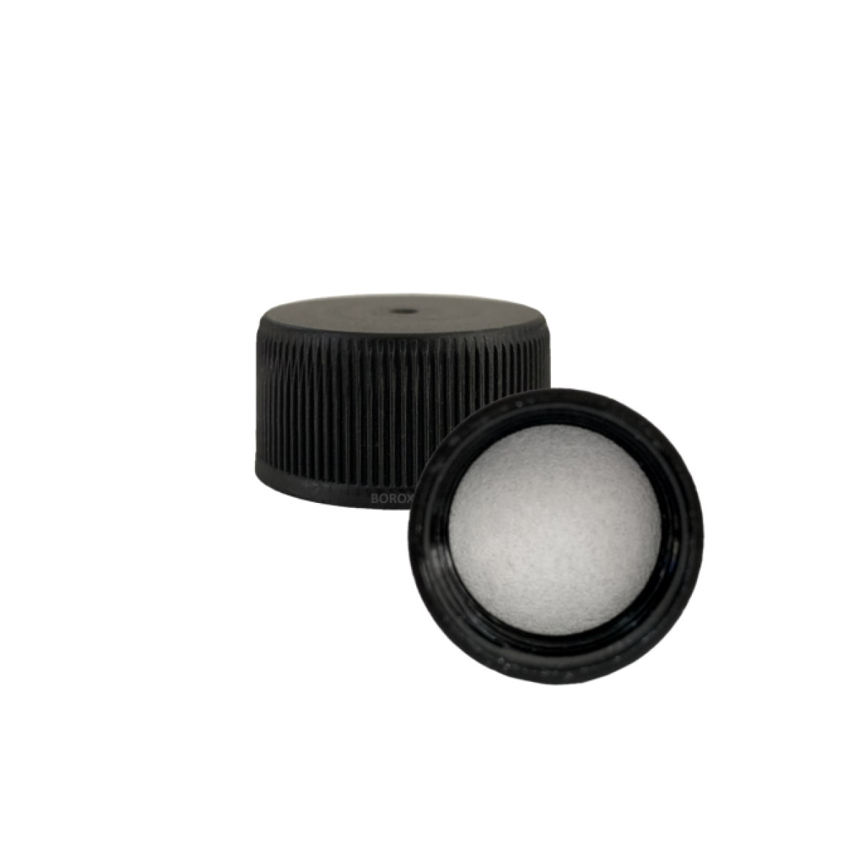 25pp Siyah Kilitsiz Kapak - PE Contalı - 25 mm Ağızlı Şişeler İçin Uygundur