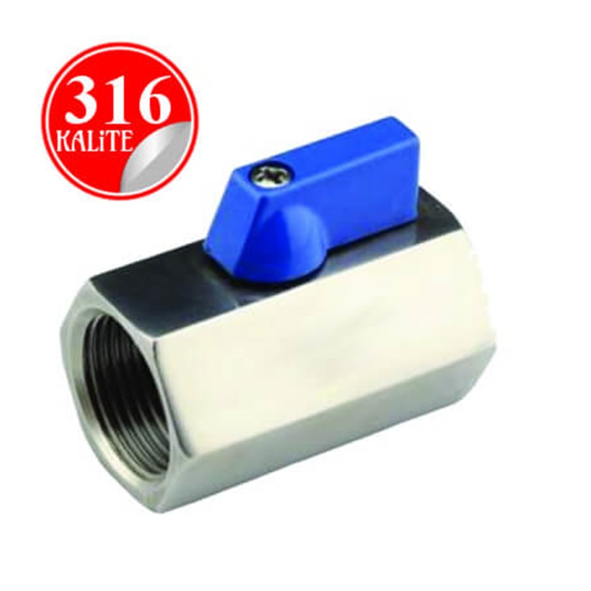 Paslanmaz Çelik 316 Kalite Dişi Mini Vana - 1/4" (DN8)