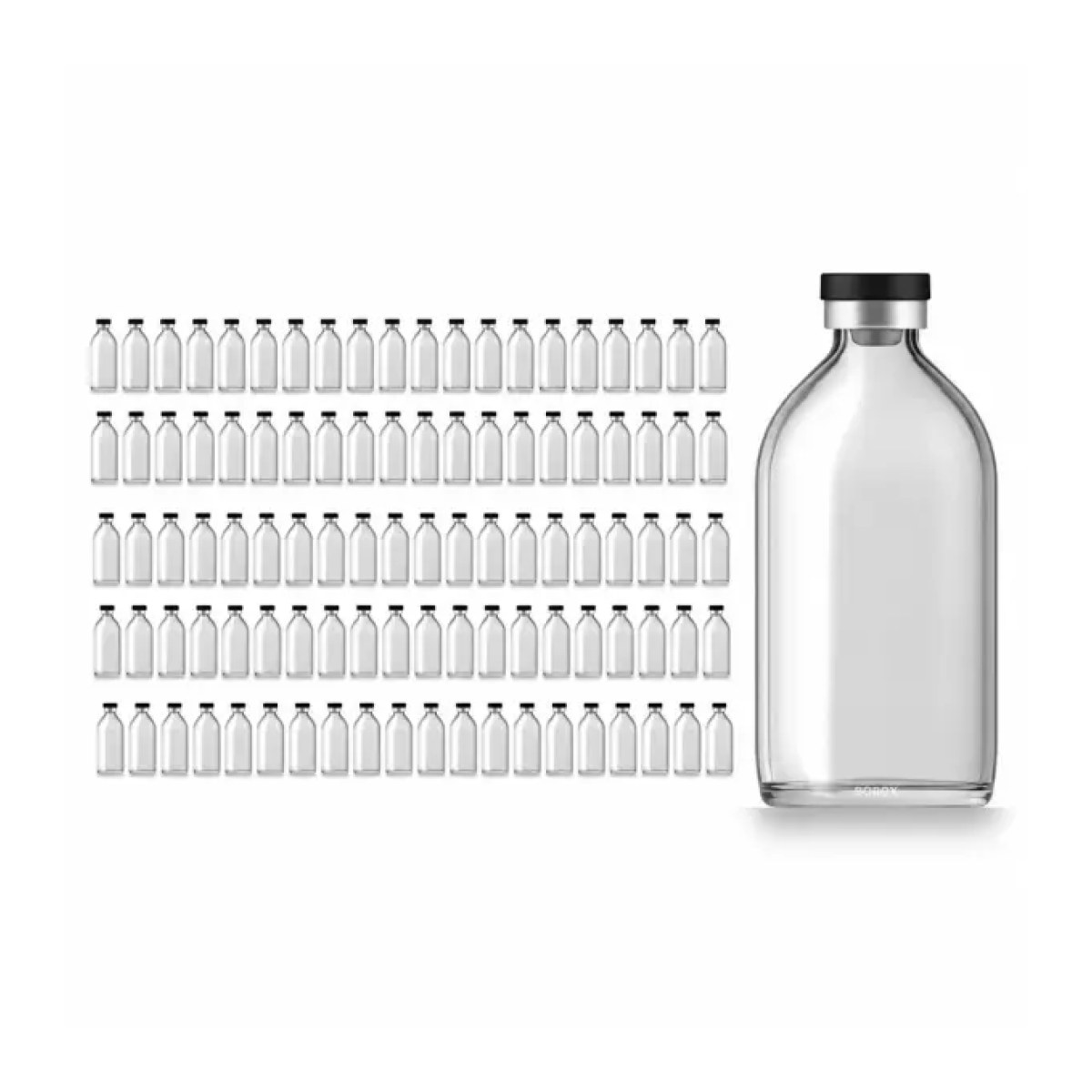 Borox Kapaklı Tıpalı Cam Şişe 100ml - Flakon Şişe - 100 pcs Toptan