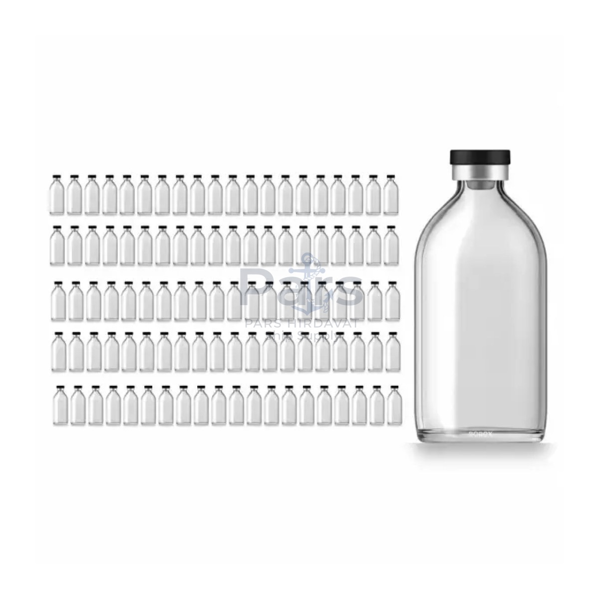 Borox Kapaklı Tıpalı Cam Şişe 100ml - Flakon Şişe - 100 pcs Toptan