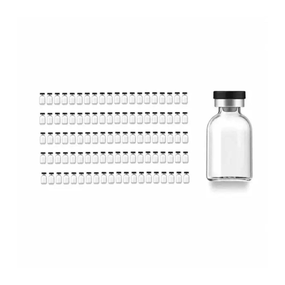 Borox Kapaklı Tıpalı Cam Şişe 25ml - Flakon Şişe 25cc - 100 Adet Toptan
