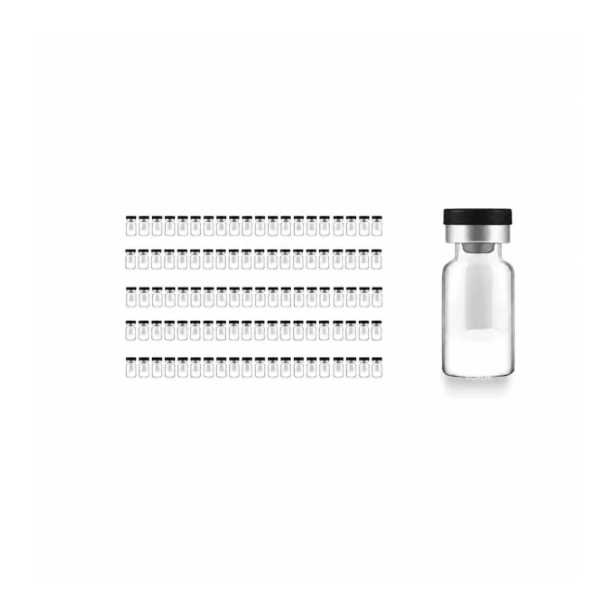 Borox Kapaklı Tıpalı Cam Şişe 10ml - Crimp Vial ND20 - Şeffaf - Dibi Düz - 100 pcs/Paket