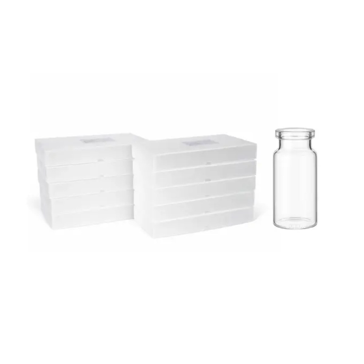 Borox Cam Şişe 10ml - Crimp Vial ND20 - Şeffaf - Dibi Düz - 1000 Adet Toptan