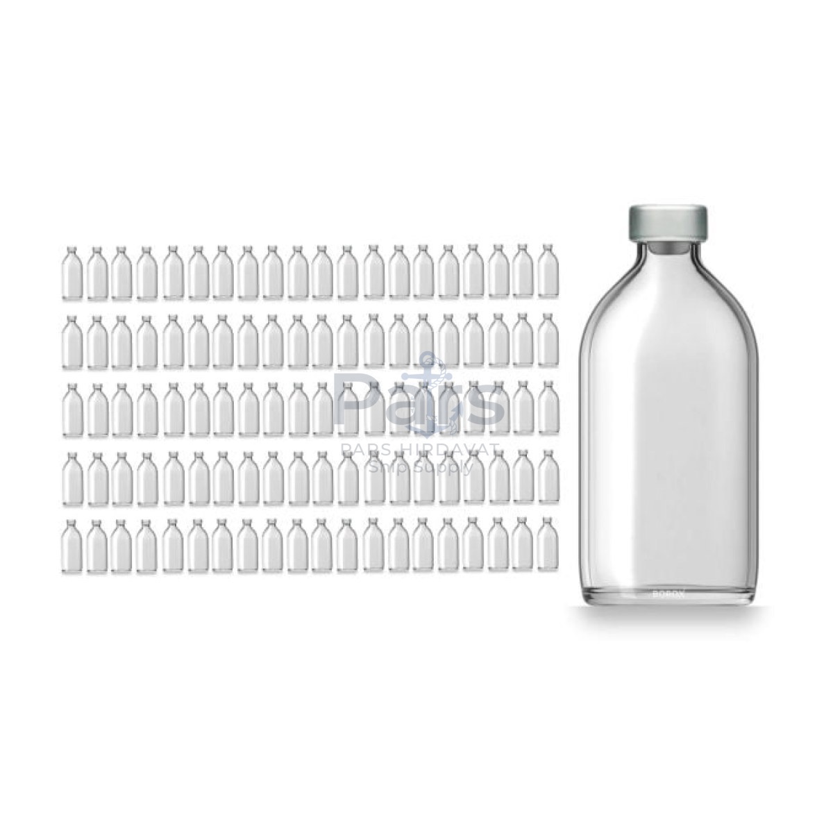 Borox Kapaklı Tıpalı Cam Şişe 100ml - Flakon Şişe 100cc - 100 pcs Toptan