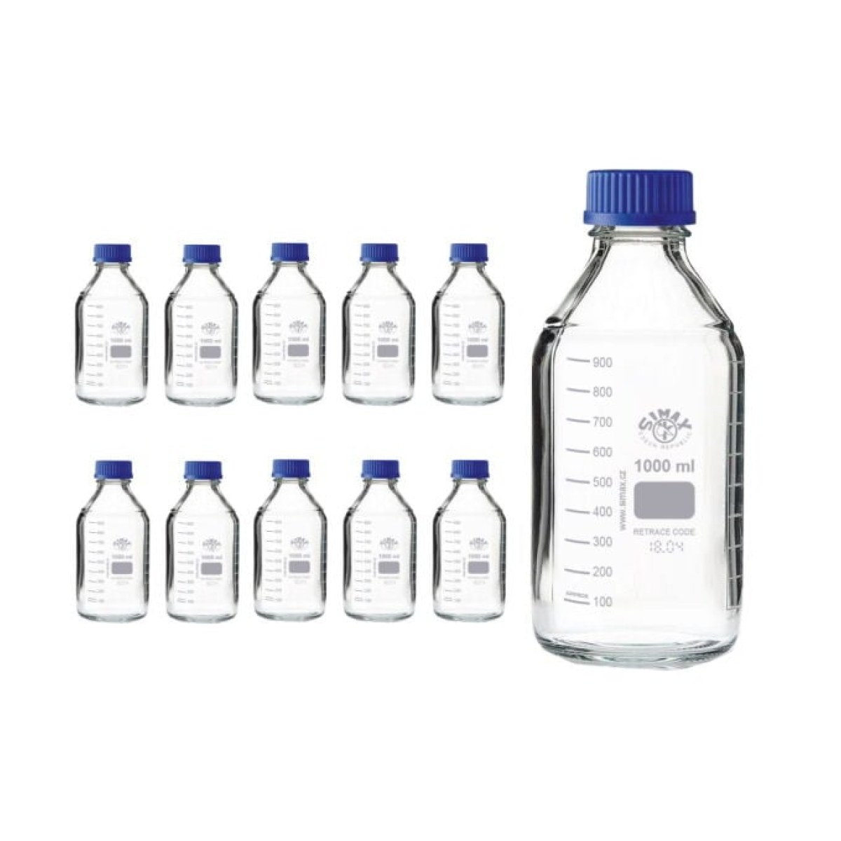 Simax Cam Otoklav Şişe 1000 ml - Vida Kapaklı Boş Şişe - 10 pcs Toptan