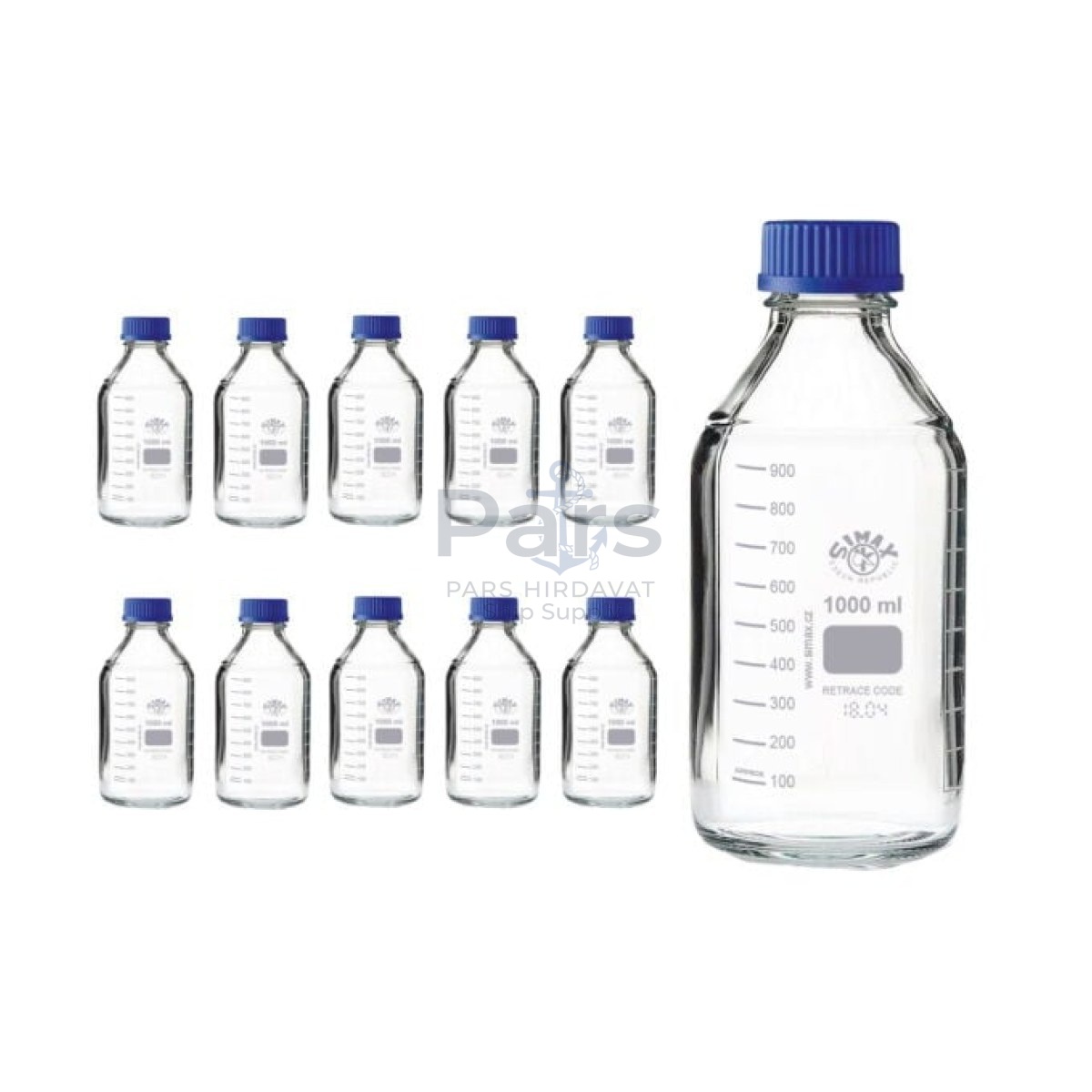 Simax Cam Otoklav Şişe 1000 ml - Vida Kapaklı Boş Şişe - 10 pcs Toptan