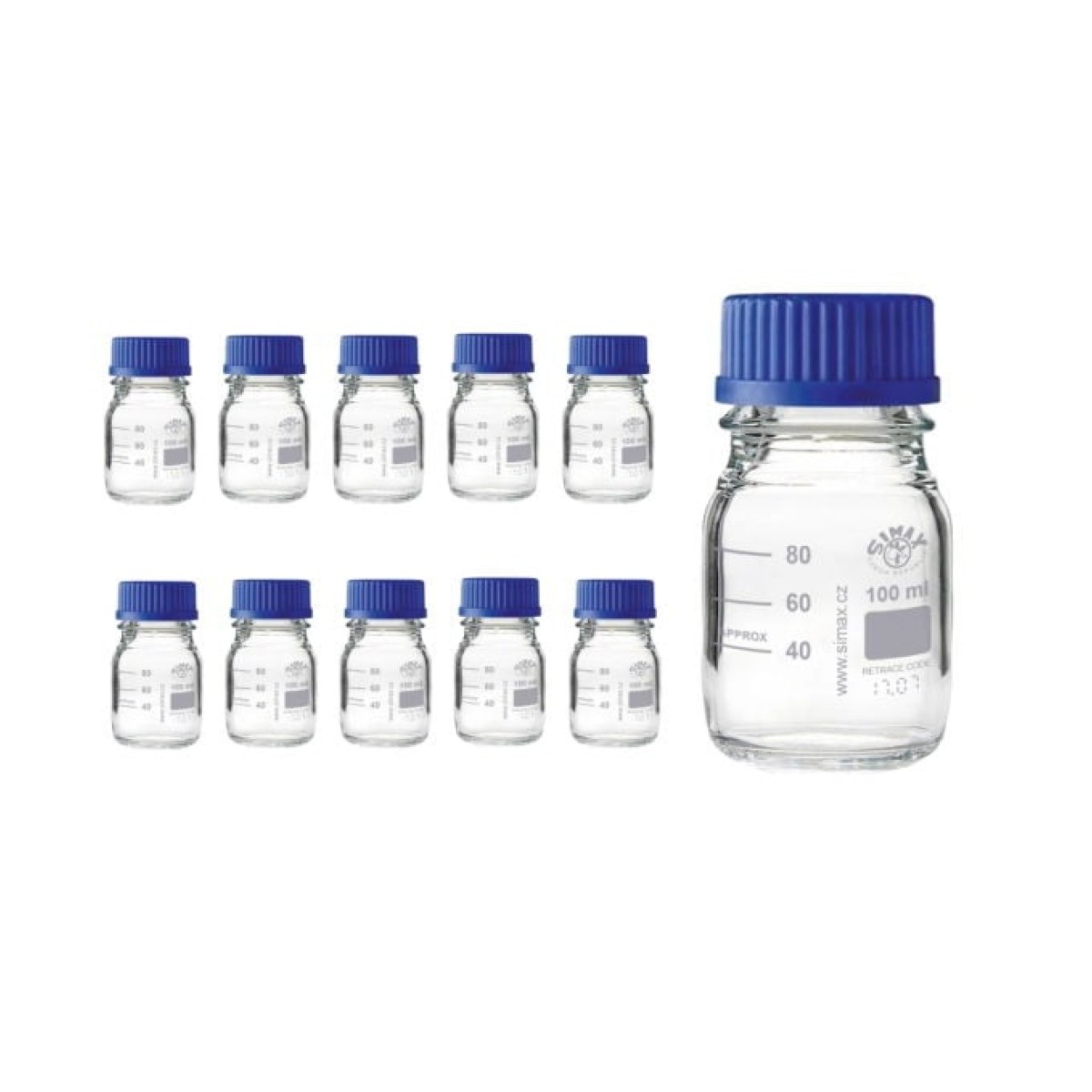 Simax Cam Otoklav Şişe 100 ml - Vida Kapaklı Boş Şişe - 10 Adet Toptan