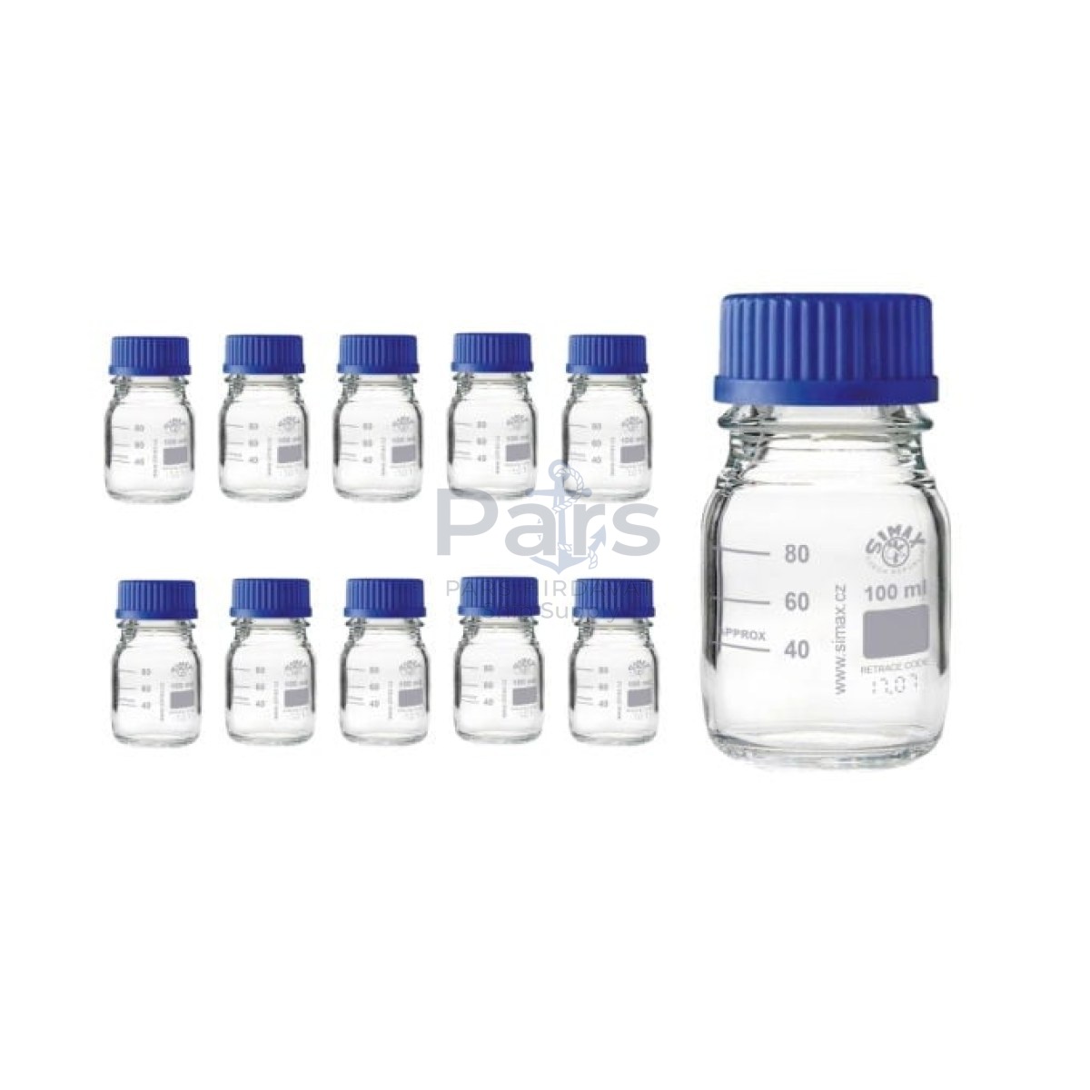 Simax Cam Otoklav Şişe 100 ml - Vida Kapaklı Boş Şişe - 10 pcs Toptan