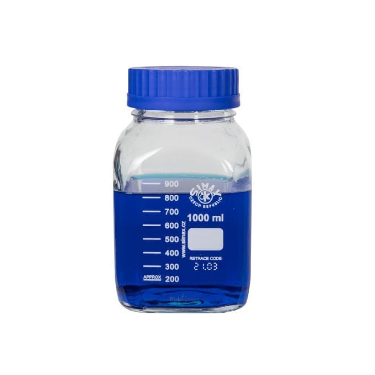 Simax Kare Otoklav Cam Şişe Geniş Ağız 1000ml Kapaklı Şişe