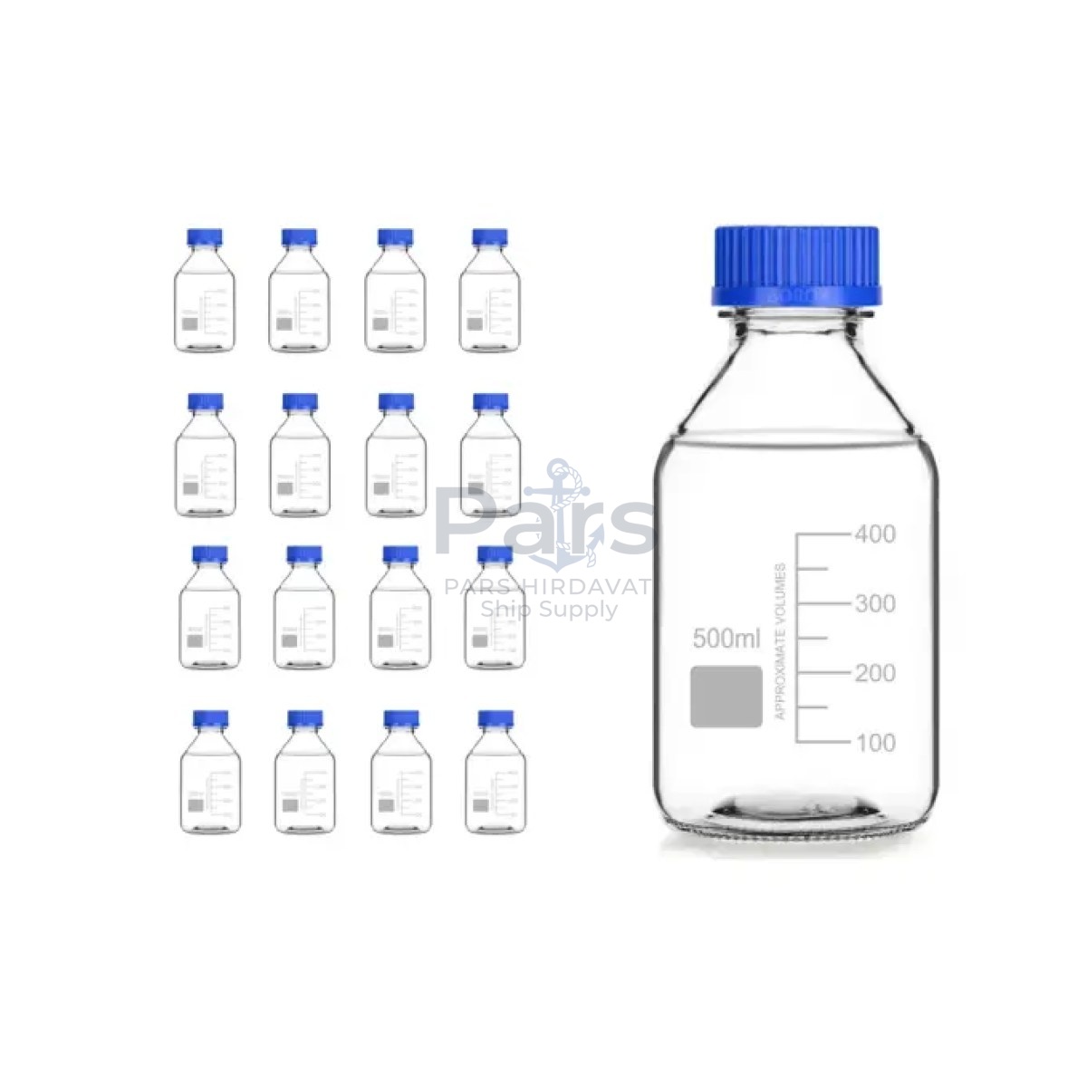 Borox Cam Şişe 500 ml - Vida Kapaklı Numune Şişesi - Otoklav Şişe - 16 pcs Toptan
